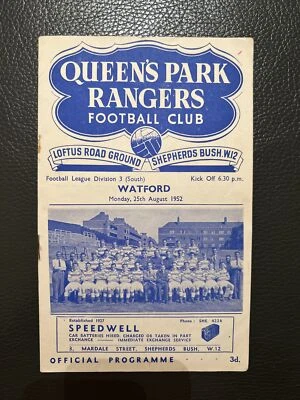 25.8.1952. Queens Park Rangers v Watford (Div 3 South). - Image 1 of 2