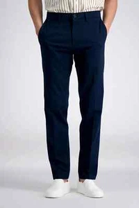 Haggar Men's Premium No Iron Khaki Pants Dark Navy 33Wx32L Cotton Blend E03325A - Picture 1 of 13