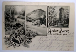 AK Baden - Baden, Der Merkur 672 m ü.d. Meere, 1901 frankiert und gelaufen - Bild 1 von 2
