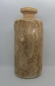 Large Tall Hand-Turned Wooden Vessel Replete w/ Worm Trails - Picture 1 of 7