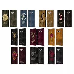 OFFICIAL HBO GAME OF THRONES DARK SIGILS LEATHER BOOK CASE FOR SAMSUNG PHONES 3 - Picture 1 of 16