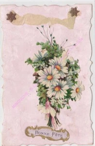 Waffle Cookie Cutter Happy Birthday Daisies Ecru Ribbon - Picture 1 of 2