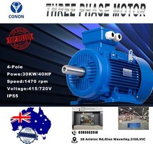 30kw 40HP 1400rpm shaft 55mm Induction Electric motor 3 phase 415v compressor - Picture 1 of 11