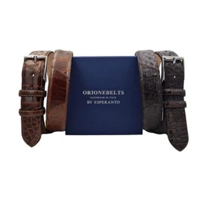 Cintura Patchwork 3,5 cm in vero Coccodrillo lucido con fibbia 100% Nichel free - Imagen 1 de 21