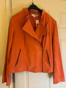 Boden orange suede 'moto' jacket, size 18US/22UK - Picture 1 of 7