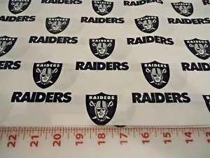 NFL Las Vegas Raiders Cotton Fabric 9" x 58" White - Picture 1 of 2