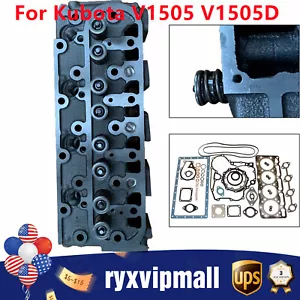 V1505 Complete Cylinder Head & Full Gasket Kit Kubota V1505E V1505D V1505 V1505T - Picture 1 of 12