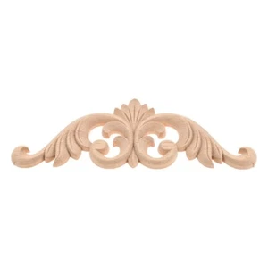 Wood Applique 22*8cm Unpainted Rubber Wood DIY European Suitable For Furniture - Picture 1 of 9