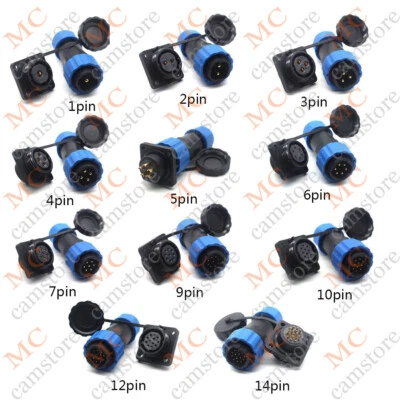 MCCAMSTORE SD20 2 3 4 5 6 7 9 10 12 14Pin Electrical Connector ,IP67 Waterproof Connector