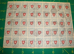 Switzerland 1851 blue 5Rp. Rayon I. stamps - Forgery - sheet - bogen - Picture 1 of 4