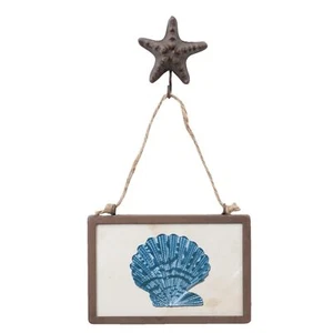 Bild MUSCHEL 15x10cm mit Dekohaken by Clayre & Eef | Wandbild maritim - Bild 1 von 1