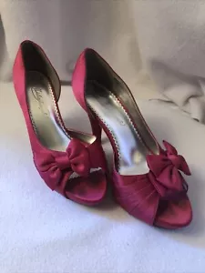 Michelangelo "Maribelle" Size 7 M Pink Satin Peep Toe d'Orsay High Heel Platform - Picture 1 of 7