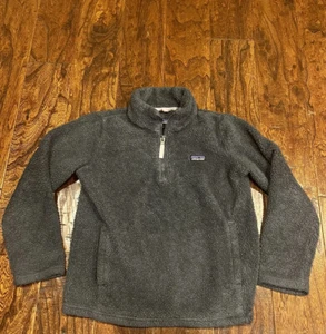 Patagonia Girls' Retro Half Zip Fleece Gray Size M - Picture 1 of 5