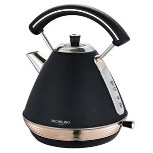 MICHELINO Wasserkocher RETRO 74294 - schwarz - Edelstahl - 1,7 Liter