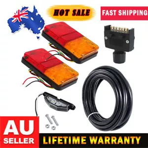 10 LED TRAILER TAIL LIGHTS KIT-PLUG NUMBER PLATE LIGHT 5 CORE WIRE 10 - 30v UTE - Picture 1 of 12