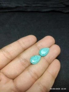 Amazonite Faceted Pear 15x10 mm - Calming Teal for Jewelry - Picture 1 of 7
