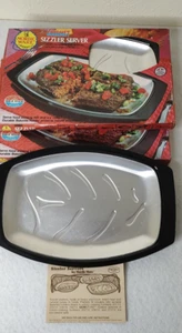 2  Nordic Ware Gourmet Sizzler Server Platters Bakelite w/Boxes Paperwork VTG - Picture 1 of 10