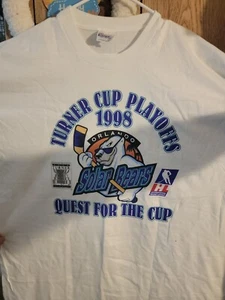 Vintage. Orlando Solar Bears Tee 90s IHL TURNER CUP Playoffs Hanes Beefy T XXL - Picture 1 of 3