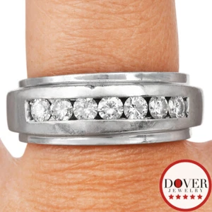 Estate 1.05ct Diamond 14K Gold Channel Set Men's Band Ring 17.5 Grams NR - Picture 1 of 6
