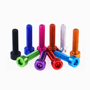 Aluminium Alloy Socket Cap Screws Anodised Allen Key Bolts Hex Head Colourful M5 - Picture 1 of 18