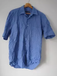 Camisa Robert Friedman Azul Calce Clásico 100% Algodón Manga Corta Talla 43 Para Hombre - Imagen 1 de 6