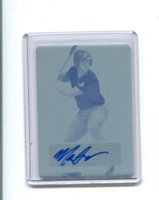 2022 Leaf Perfect Game Cyan Printing Plate Autographs Max Kaufer Auto 1/1 - Image 1 of 2