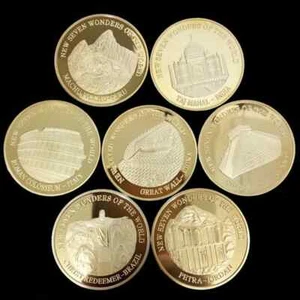 LOTE DE 7 MONEDAS DE EDICION DORADA DE LAS 7 MARAVILLAS DEL MUNDO - Imagen 1 de 9