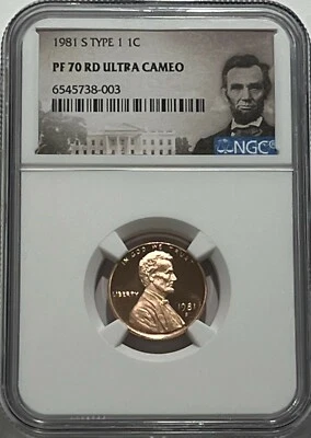 1981 S Type 1 NGC PF70 RD Ultra Cameo Proof Lincoln Memorial Penny 1C Portrait - Image 1 of 3