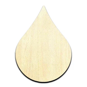 Drop Water Tear Unfinished Wood Shape Craft Supply - Picture 1 of 6