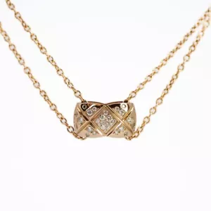 Chanel 18ct Coco Crush Beige Gold Diamond Necklace 40cm #66192 - Picture 1 of 10