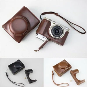 Custodia rigida in pelle per fotocamera borsa tracolla per Fujifilm Fuji XF10 - Foto 1 di 17