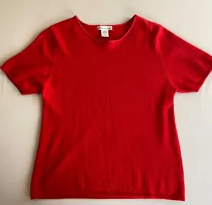 DEANE & WHITE JUMPER SZ 12 100% CASHMERE RED TOP WOMENS SPRING SEE DETAILS - Picture 1 of 7