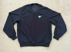 Vintage King Louie Athletic Jacket Mens Navy Small Pullover Windbreaker 90s - Picture 1 of 6