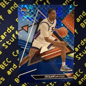 2023-24 Topps Finest De'Aaron Fox Uncommon Blue Checkerboard /75 #157 - Picture 1 of 2