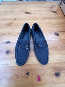 Mocassini da guida Boss Hugo Boss BLU in pelle slip on da uomo taglia 8 US F2 - Foto 1 di 10