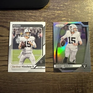 Gardner Minshew II 2024 Panini Prizm Silver /Donruss Oakland Raiders 2-Card Lot - Bild 1 von 5