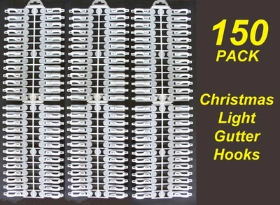 150 Pack Gutter Hooks / Clips for Christmas Fairy Lights - Image 1 of 2