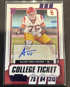 2021 Contenders Draft Picks Alijah Vera-Tucker Purple Rookie Ticket Auto #209 - Bild 1 von 2
