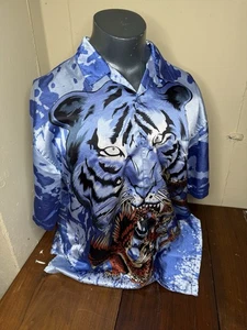 TRAILER PARK BOYS STYLE RICKY ANIME MANGA VTG BUTTON UP SHIRT AOP DRAGON TIGER - Afbeelding 1 van 14