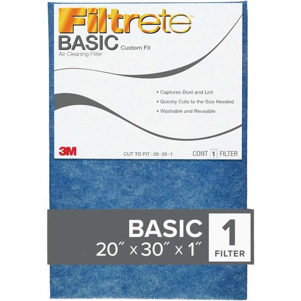 Filtrete 20 In. x 30 In. x 1 In. 100 MPR Basic Custom Fit Trimmable Air Filter - Image 1 of 1