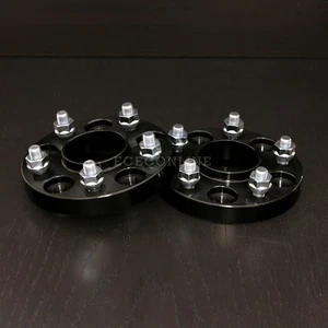 2pc 1" - 5x4.75 to 5x4.75 Black Wheel Spacers | Hubcentric for Chevy | 12x1.5 - Picture 1 of 4