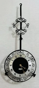 Vintage Brimar Wrought Iron Wall Clock 25” Roman Numerals Junghans Quartz - Picture 1 of 6