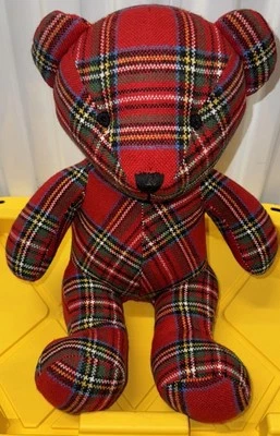 Almohada decorativa Pottery Barn Stewart a cuadros oso - Nueva con etiquetas - De colección Foto 1 de 4