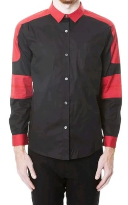 Camisa Marc By Marc Jacobs para hombre bloques de color, negra/roja, precio de venta sugerido por el fabricante 270 USD para hombre talla S Foto 1 de 4