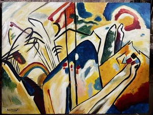 Wassily Kandinsky - Amazing Oil Canvas - Signed - Stamped - A1 - Abstract Style - Picture 1 of 6