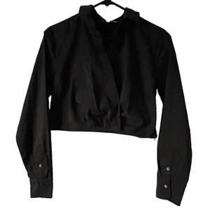 Vestido Olivaceous Negro Top Torcido Frontal Manga Larga Para Mujer Talla M - Imagen 1 de 9