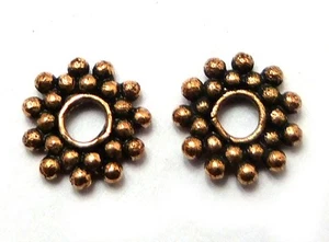 17 Pcs 10mm Sun Flower Spacer Bead Antique Copper Jewelry Making Bead - Picture 1 of 3