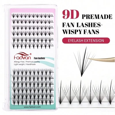 FADVAN Premade Fan Lashes Russia Volume Eyelash Extensions Individual Lashes 9D 0.07mm