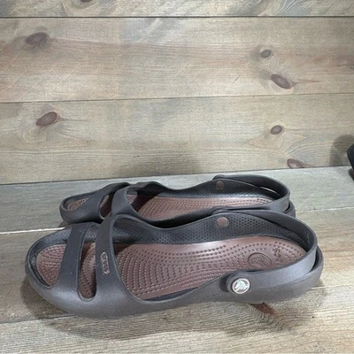 crocs cleo womens size 10 shoes brown slip on comfort sandals - Image 1 of 4