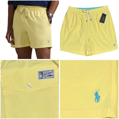 Nuevo Bañador Polo Ralph Lauren Mediano Para Hombre Forrado Pantalones Cortos Bolsillos Cordón Foto 1 de 4